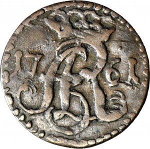 RR-, Auguste III Sas, Coquille 1761 DB, Torun, monogramme épais