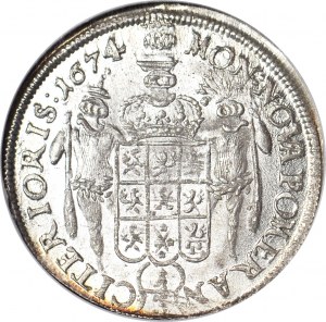 Poméranie, Charles XI, 1/3 de thaler 1674, Szczecin, EXCELLENT