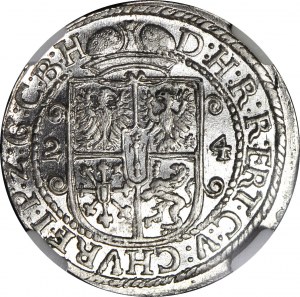 Lenne Prusy Książęce, Jerzy Wilhelm, Ort 1624, Królewiec, BRAND, wyśmienity