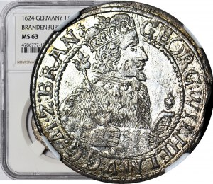 Knížecí Prusko, Jiří Vilém, Ort 1624, Königsberg, BRAN, raženo