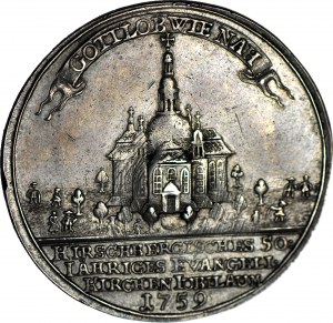 R-, Schlesien, Medaille 1759r, Silber 37,5 mm, Jelenia Góra