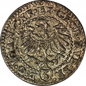 RRR-, Slezsko, Legnicko-Brzesko-Wołowski, 3 krajcary 1606 Złoty Stok, DATUM PLNĚNÍ, R8