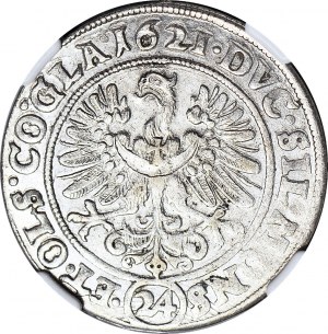 RR-, Schlesien, Herzogtum Ziębice-Olesnica, 24 krajcars 1621 BH, Olesnica, schön und selten
