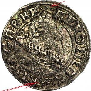 RRR-, Schlesien, Ferdinand II, 1 krajcar 1625, Wrocław, W ohne RIM, ohne IR, sehr selten