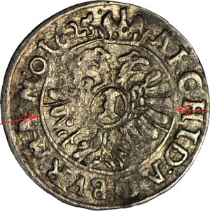 RRR-, Silésie, Ferdinand II, 1 krajcar 1625, Wrocław, W sans RIM, sans IR, très rare