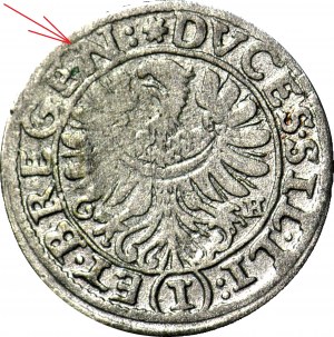 RR-, Slesia, Tre Fratelli, 1 krajcar 1653, Brzeg, data sotto le cifre!