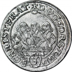RR-, Sliezsko, Traja bratia, 3 krajcary 1657, Brzeg, bez E-W, mincovňa, NEZNAČENÉ!