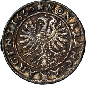 R-, Silesia, Chrystian Wallach, 3 krajcary 1660, Brzeg, cabinet