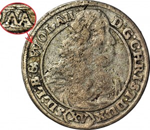 RRR-, Silesia, Chrystian Volovsky, 15 krajcars 1663, Brzeg, W made from punca letter A! UNNOTED!