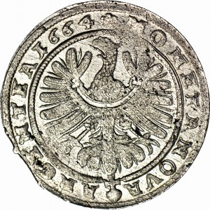 RRR-, Sliezsko, Juraj III. z Brestu, 15 krajcars 1664, Brzeg, GROTS v Xs, posledný rok razby, vzácne, nezaradené