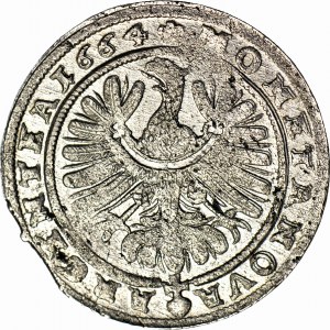 RRR-, Slezsko, Jiří III. z Brestu, 15 krajcarů 1664, Brzeg, GROTS v Xs, poslední rok ražby, vzácné, neuvedeno