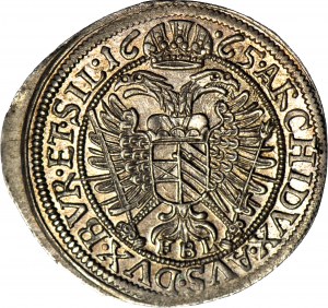 RR-, Silesia, Leopold I, 3 krajcars 1665 FBL, Klodzko, mint and very rare