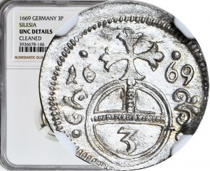 Silesia, Leopold I, Greszel 1669, Opole, minted