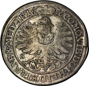 RRR-, Slesia, Sylvius Frederick, 15 krajcars 1676, Olesnica, ANNUAL B. RARO