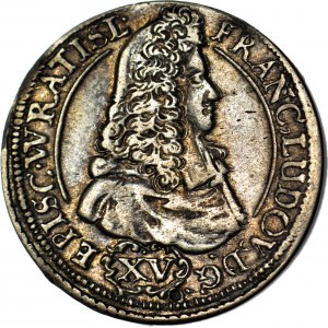 Śląsk, Franciszek Ludwik, 15 krajcarów 1694, Nysa, piękne