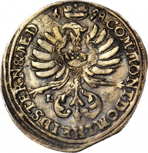 R-, Sliezsko, Chrystian Ulrich, 3 krajcary 1698 LL, Olesnica, veľmi vzácny ročník