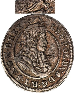 R-, Slezsko, Leopold I., 1 krajcar 1701 FN, Opole, KWIAT, neuveden ročník!!!!