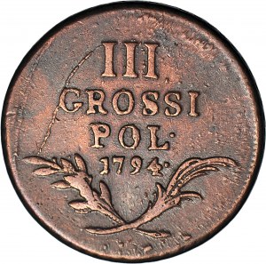 R-, 3 pennies 1794, Galicia and Lodomeria, Kosciuszko Insurrection