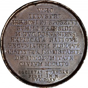 RR-, Grand Duchy of Posen, Medal 1825, 43mm., Joseph Johann Baptist Andreas von Zerboni di Sposetti