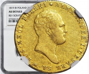 R-, Regno di Polonia, Nicola I, 25 zloty 1819, Varsavia, rara e bella