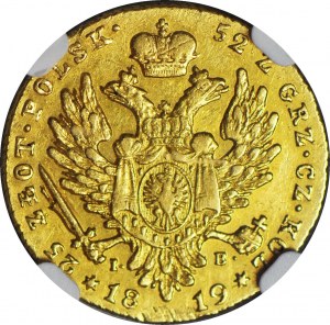 R-, Królestwo Polskie, Mikołaj I, 25 złotych 1819, Warszawa, rzadkie i piękne