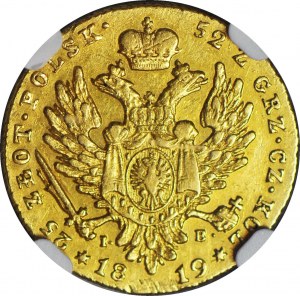 R-, Royaume de Pologne, Nicolas Ier, 25 zlotys 1819, Varsovie, rare et beau