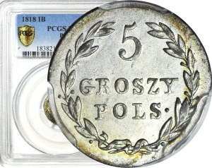 Polské království, Alexandr I., 5 groszy 1818, ideální