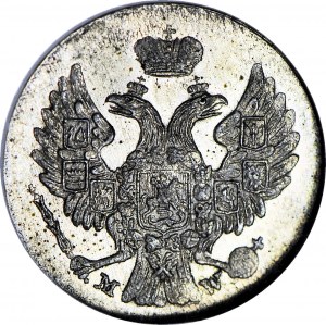 R-, Regno di Polonia, 5 groszy 1840, punto dopo il taglio