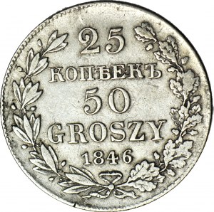 Russian Partition, 50 groszy = 25 kopecks, 1846, Warsaw