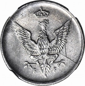 Poľské kráľovstvo, 1 fenig 1918 FF, mincová, silná prasklina v známke
