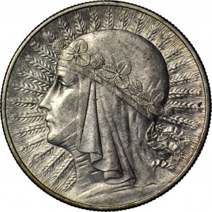 10 zlotých 1932, hlava, Varšava, mincovna