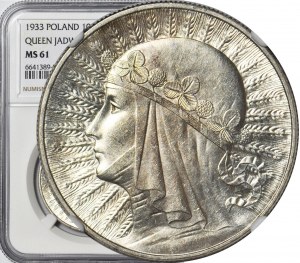 10 zlotých 1933, hlava, Varšava, mincovna