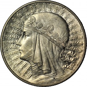10 oro 1933, testa, coniato