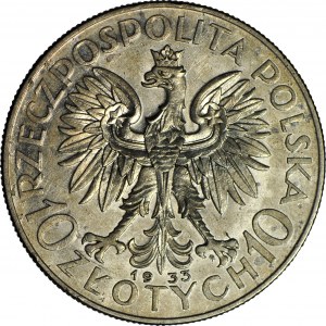 10 zlatých 1933, hlava, razené