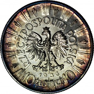 10 zlotých 1936, Piłsudski, mincovňa, prooflike