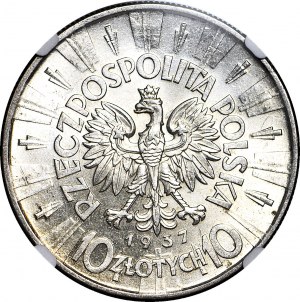 10 zlotých 1937, Piłsudski, mincovňa