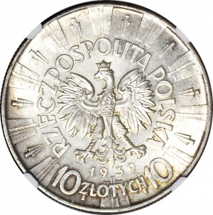 10 zloty 1939, Piłsudski, non oblitéré, beau