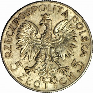 5 zlotých 1932, hlava, ZE ZNAKM, Varšava, vzácné a pěkné