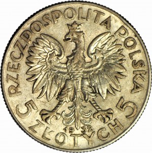 5 zlotých 1932, hlava, ZE ZNAKM, Varšava, vzácne a pekné