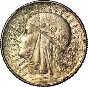 5 zlatých 1933, hlava, razené