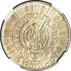 5 gold 1934, Pilsudski, shooting eagle, very nice