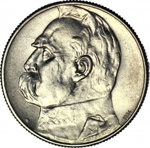 5 zloty 1934, Piłsudski, aquila da tiro, coniato