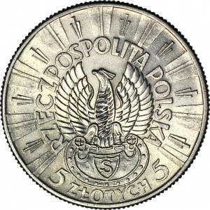 5 zloty 1934, Piłsudski, aigle filant, frappé