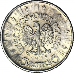 5 zlotých 1935, Piłsudski, mincovna