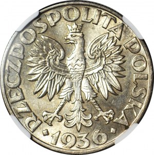 5 zlatých 1936 Plachetnica, mincovňa