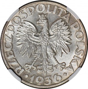 5 zlatých 1936 Plachetnice, mincovna