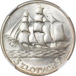 5 gold 1936 Sailing ship, minted