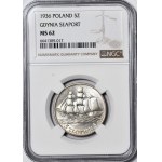5 gold 1936 Sailing ship, minted