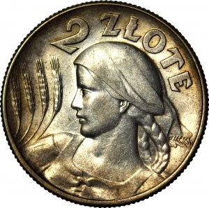 2 Oro 1925, Harvester, punto post-datato, Londra, coniato