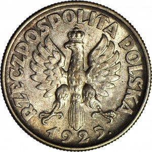 2 złote 1925, Żniwiarka, kropka po dacie, Londyn, mennicza